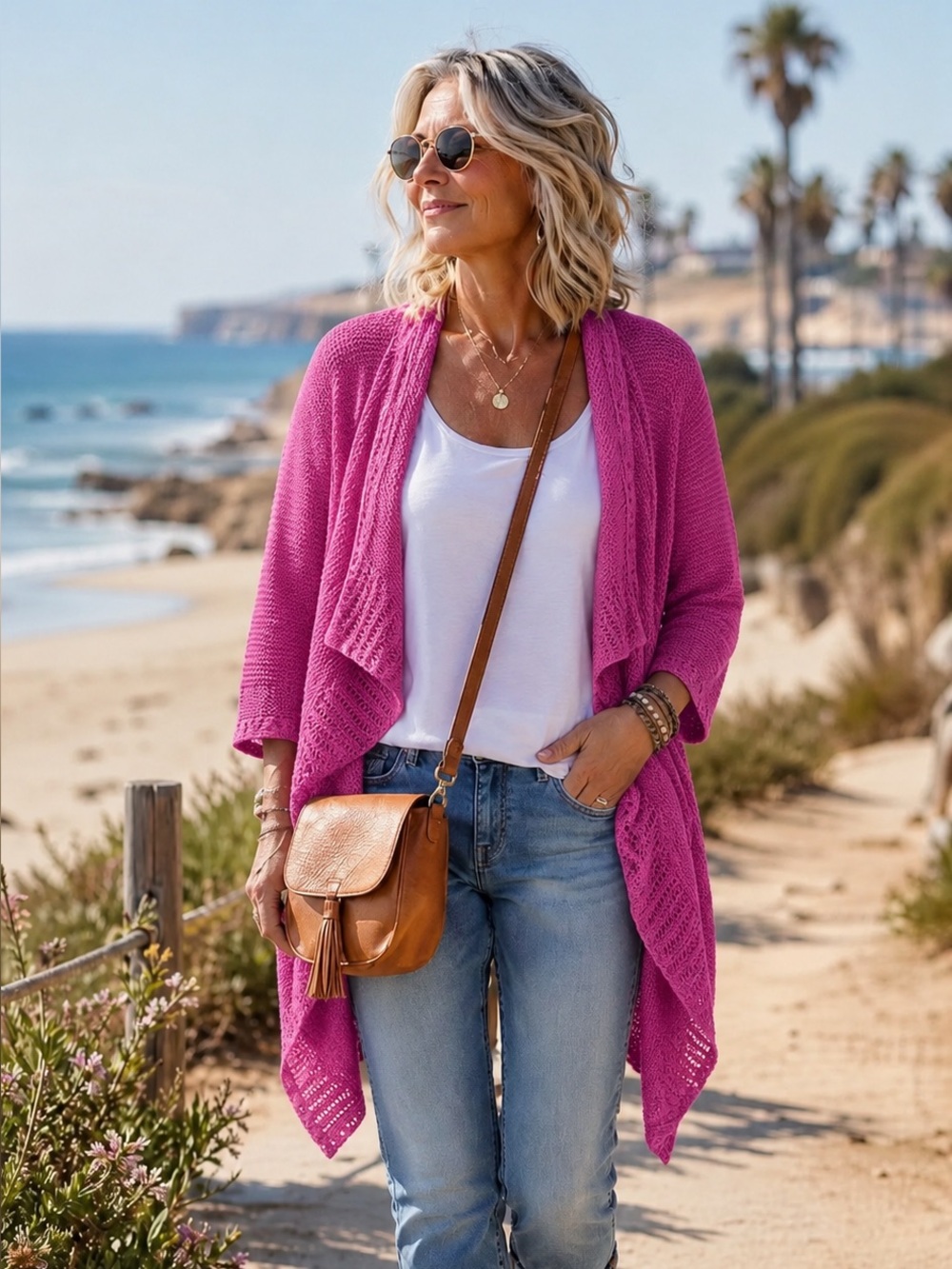 Lauren Ralph Lauren 100% Linen Open Front Knit Shrug Cardigan Lightweight Layer